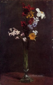 Henri Fantin Latour Painting - Narcisses Hyacinths and Nasturtiums Henri Fantin Latour